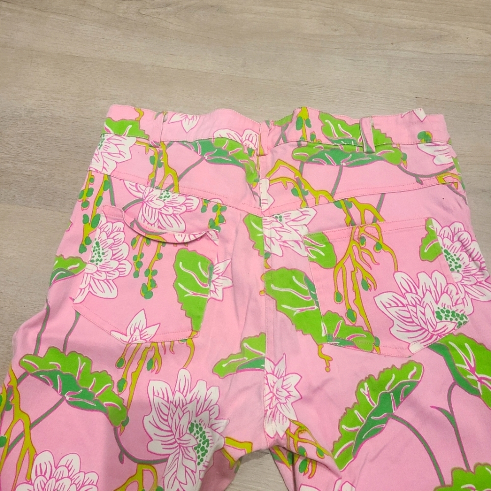Gretchen Scott high waisted pink and green floral pants - Picture 3 of 5